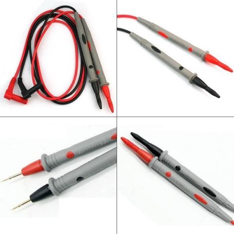 Cordon Testeur - 1000 V - 10 A - Longueur Fil 0,93 M - Fiches Banane À Angle Droit - Paire (1/4)