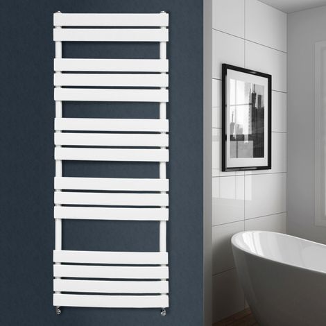 Flat Panel Heated Towel Rail Bathroom Rad Radiator White 1600x600mm