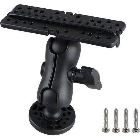 Support de montage rotatif à 60 degrés pour sondeur, support GPS, plaque pré-assemblée, support pour sondeur de bateau, accessoires pour sondeur - nylon noir - (1/4)