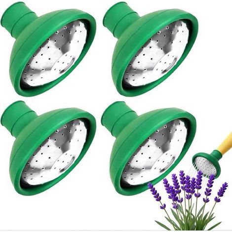 4 cabezales rociadores, Cabezal para regadera de rosas, Cabezal rociador de repuesto para regadera, Apto para regaderas de 22 mm, Verde (1/5)