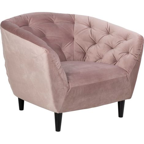 Sillón Norsica 264, Rosa Dusty, 78x97x84cm, Tapiz, Patas: Madera, 0