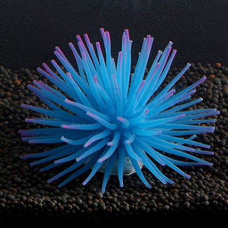 TRADE SHOP - Pianta Finta Corallo Silicone Color Blu Artificiale Per Decorazioni Acquario - (1/2)