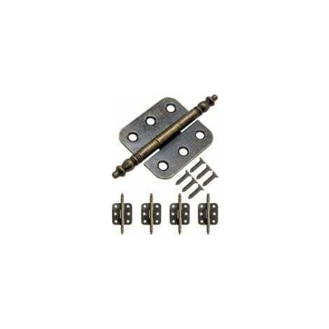 Möbelscharnier, 5er-Set antike Metallscharniere im Retro-Stil, Eisen, 70 x 35 mm, Bronze (1/5)