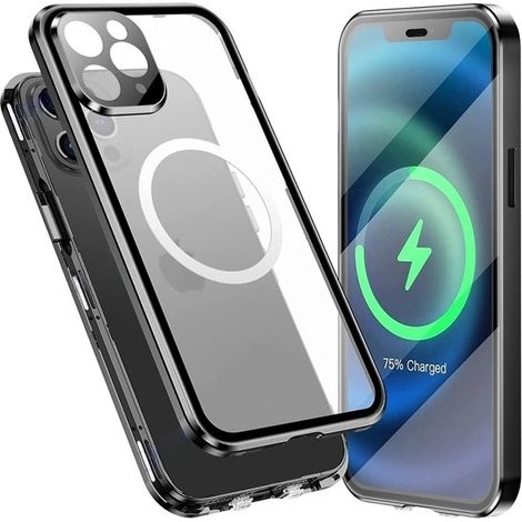 iPhone 11 Pro Hülle, magnetisches Doppelglas, Schwarz (1/5)