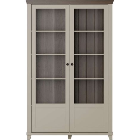 Vaisselier 2 portes Martin Beige et Bois (1/5)