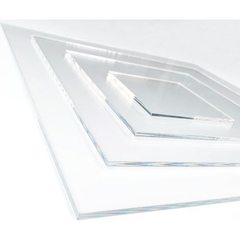 Plaque de Plastique Transparent 10 x 10 cm. Epaisseur 2mm. Plaque Verre Acrylique Transparent. Feuille Plastique Rigide.