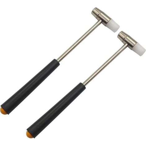 Marteaux de Bijoutier Double-Face, Lot de 2 avec Manche Antidérapant, Pour Travail du Cuir et Métal (1/4)
