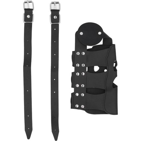 Porte-gobelet moto universel en cuir PU design squelette support bouteille eau stable pour guidon accessoire pratique (1/5)