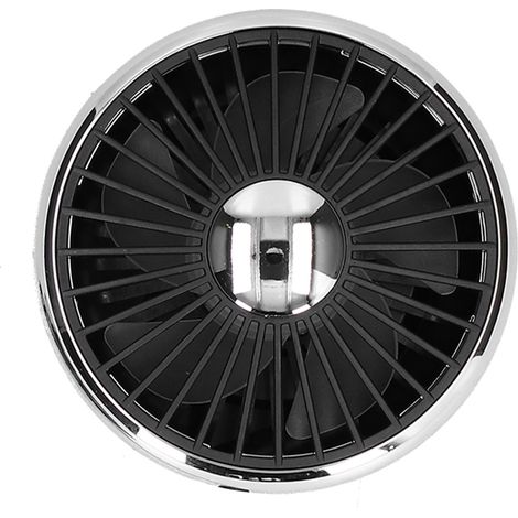 360° drehbarer Tischventilator, einseitig, 3 Geschwindigkeitsstufen, USB-Anschluss, Schwarz/Silber (1/5)