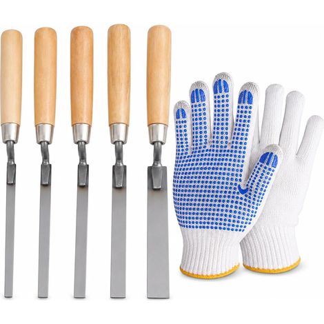 Lot de 5 truelles à joint en acier inoxydable avec gants, comme truelle à joint et fer à joints pour terrasse et maçonnerie. pour les travaux de maçonnerie, le rejoint, le remplissage (1/5)