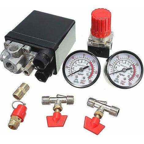 180 psi Luftkompressor-Druckventil, Manometer, Regler, Pumpensteuerschalter (1/3)