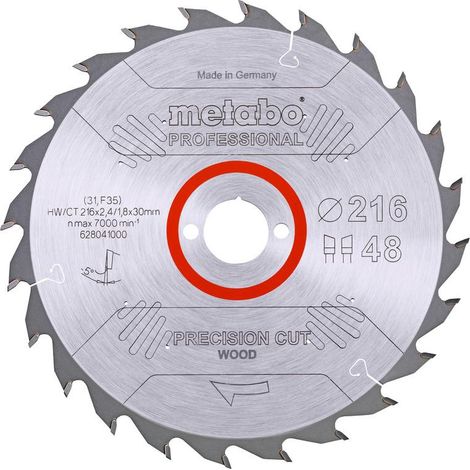 Metabo HW/CT 216X30 48 WZ 628041000 Lama circolare in metallo duro 216 x 30 x 1.8 mm Numero di denti: 48 1 pz.