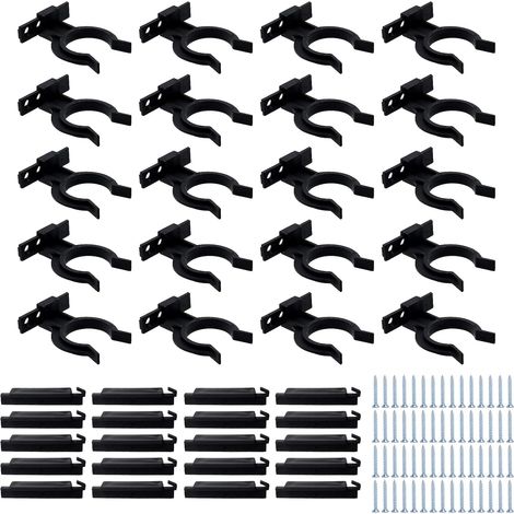 Clip pour Plinthe Cuisine 35-38 mm, 20 Pièces Clip de Plinthe, Noir 60 Vis Incluses, Pour Canapés Tables Lits, Clip de Plinthe Pour Armoires Meubles TV, Clip pour Planche de Coup de Pied (1/5)
