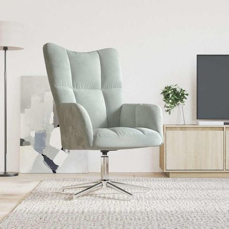 Sillón de relax de terciopelo gris claro vidaXL