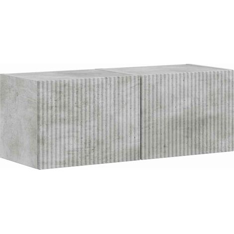 Mobile TV da parete 2 pcs Calcestruzzo 39 x 31 x 29,5 cm vidaXL