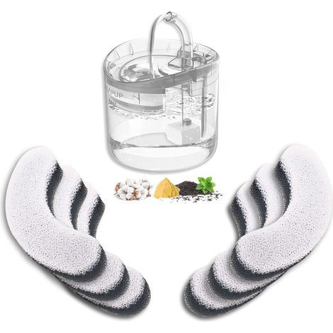 Cat Water Fountain Filter, Cat Water Fountain Filter, Carbon Filter, Replacement Filters for HAPUP Automatic Silent Cat and Dog Water Fountains, 1.8L (1/5)