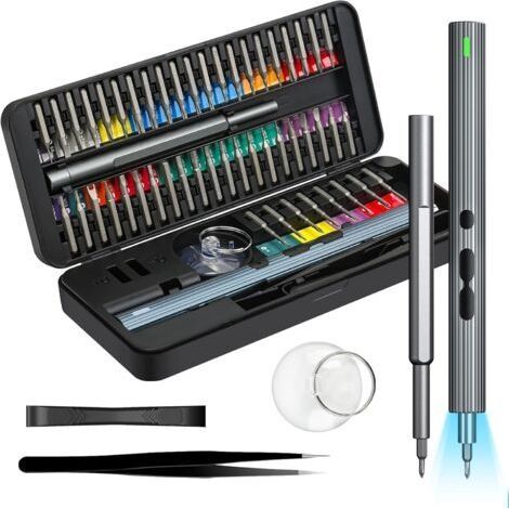 58 en 1 Set de Tournevis électrique, Kit de Tournevis Sans Fil Rechargeable, kit D’outils de Réparation de Précision avec 50 Bits, Pour Montres, Téléphones,Montage et Électronique. (1/4)