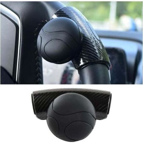 PA (Schwarz) Auto-Lenkradknopf, universeller Lenkraddrehknopf aus Silikon, 360 ° drehbarer Lenkrad-Booster-Knopf, geeignet für alle Autos, LKWs, Sattelauflieger, Boote (1/4)