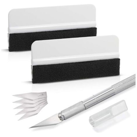 Kit de Raclettes Accessoires Voiture, avec raclette en feutre, couteau pour passe-temps pour Application ou Raclage avec Cutter et Raclettes plastique (1/5)