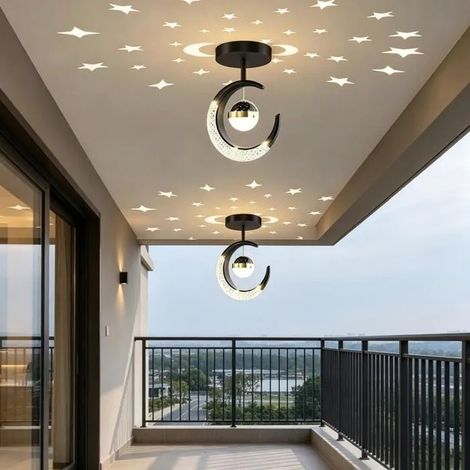 2x Lampe de Projection Moderne en Lune,16W LED Lampe de Plafond Contemporain en Aluminium Lustre Style Nordique,Lumière Chaude (1/5)