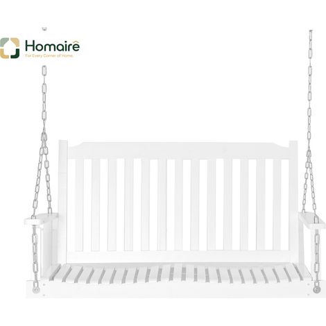 HOMAIRE Gartenschaukel Schaukelbank für 2 Personen en bois massif, idéale pour patio et terrasse, blanc