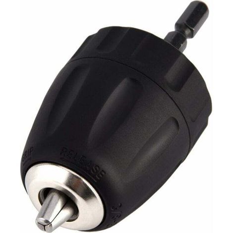0,8-10 mm 3/8"-24UNF Mandrin-Schraubenschlüssel ohne Schlüssel mit sechseckiger Doppelsteckdose 1/4" Zubehör für Perceuse (1/5)