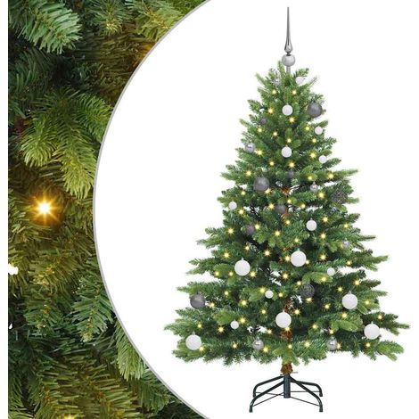 Albero di Natale artificiale con 150 LED Verde 150 cm PE e PVC vidaXL (1/5)