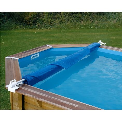 Enrouleur de bâche à bulles pour piscine hors-sol jusqu'à 4,7m – Aluminium léger – Kit d'attaches inclus – Installation rapide sans outils