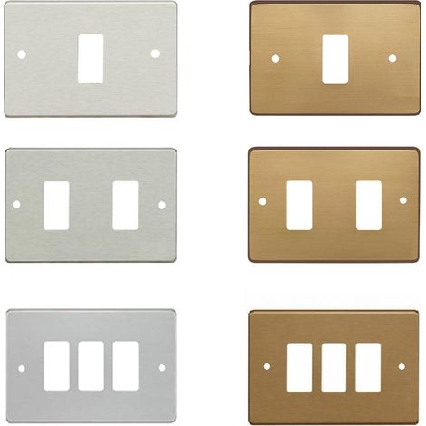 Placca in alluminio tipo Magic colore bronzo e alluminio 1-2-3 posti supporto503 ALLUMINIO - 3