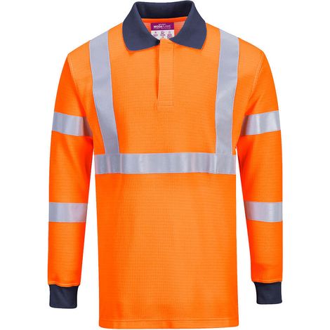 Feuerhemmendes Polo mit Ris-Norm Farbe: Orange Größe XXL - Portwest