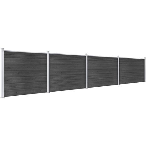 Maison Exclusive - Zaunelement Set WPC 699x146 cm Grau