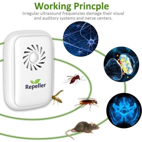 Anti Moustique Ultrason, Ultrason Souris Et Rat Appareil Ultrason Anti Souris,Piege A Souris Ultrason Haute Puissance Anti Rongeurs, Rats, Fourmis, Cafards, Insectes Nuisibles (1/3)