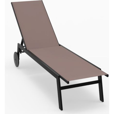 Sillón de patio ajustable 190-150,5 x 59 x 33,5-99 cm confort exterior estilo contemporáneo metal color café 200017332