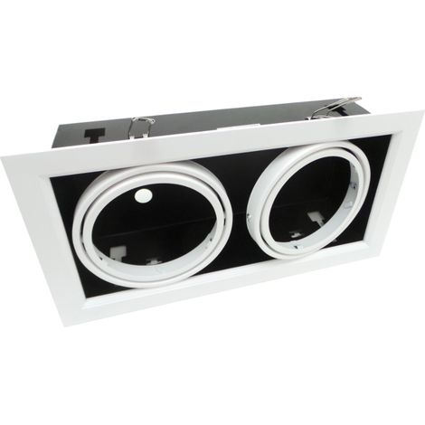 Ar111 Faretto incasso Da 2 lampade Orientabile led Portalampada Ghiera (1/3)