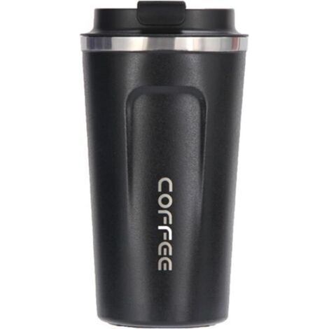 Taza térmica de viaje con aislamiento para café - 380 ml/13 oz, de acero inoxidable, para bebidas frías y calientes, leche y té. (1/5)