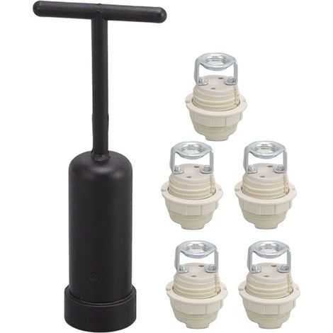 G9 Base D'ampoule en Céramique Douille Support de Lampe Support de Lampe avec Anneau en Alliage de Zinc M10 pour la Chambre à Coucher (1/5)