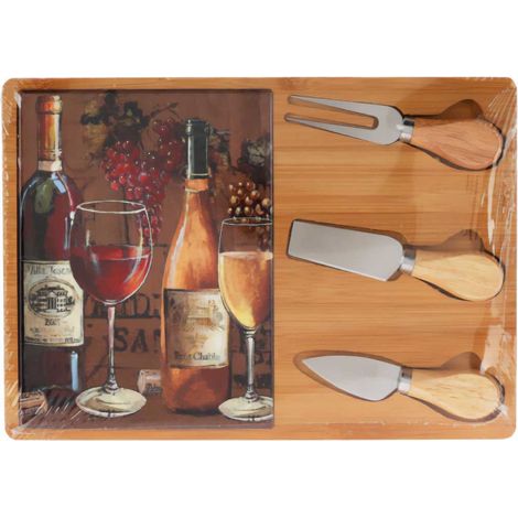 Planche à fromage avec ensemble de couteaux, 30 x 21 cm