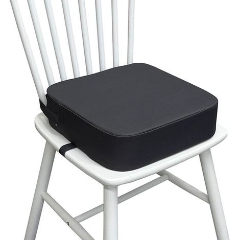 Rehausseur enfant 34 x 34 x 9 cm, lavable, pliable, avec 2 sangles de sécurité, antidérapant, coussin de chaise haute pour tout-petits, salle à manger (1/5)