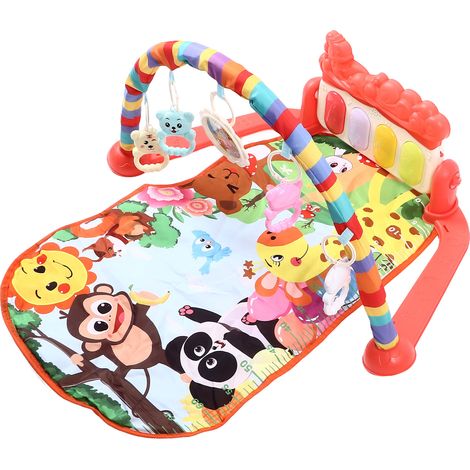 Tapis d'éveil musical pour bébé, tapis de jeu, piano multifonctionnel, tapis d'activités rouges (1/5)