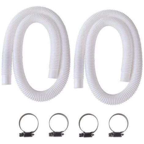 Schwimmbadschlauch – 2 Stück, 32 mm – Transparentes PVC – Einfache Installation – Klarweiß (1/5)