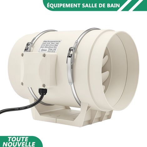 WAOBDLA Ventilateur d'air de tube de 136W 900m³/h Ventilateur de conduit en ligne de moteur en cuivre pur 2600rpm (1/5)