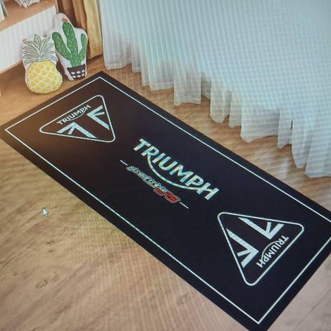Tapis long en velours cristal, tapis décoratif pour moto, résistant aux taches, à l'usure et facile à nettoyer, tapis de chevet - 50 x 160 cm [Dos en velours cristal à pois]