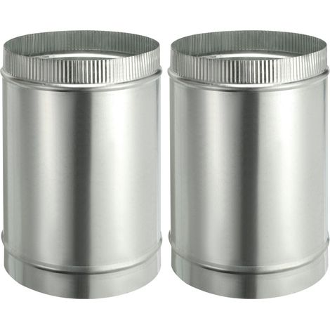 2PCS 8 X 12 Pouces Tuyau Rond De Sécheuse Acier Galvanisé Argent (1/5)