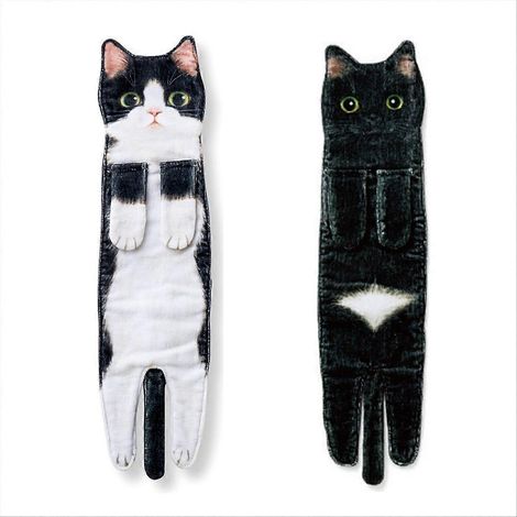Funny Cat essuie principal pour salle de bain cuisine décoration Cat serviette A et C (1/5)