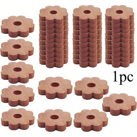 Blocs de cèdre pour rangement de vêtements, Bois de cèdre naturel, Accroches de cèdre parfumées fraîches, Anneaux de cèdre pour placards et tiroirs, 1 pièce 1,89x0,35 pouces (1/5)