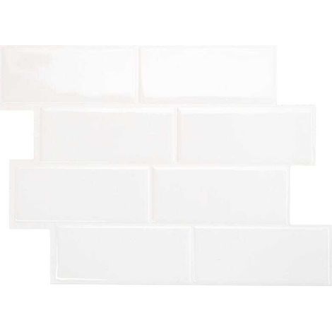 Dosserets adhésifs - Blanc urbain - Effet porcelaine - 11,5" x 8,5" (paquet de 10)