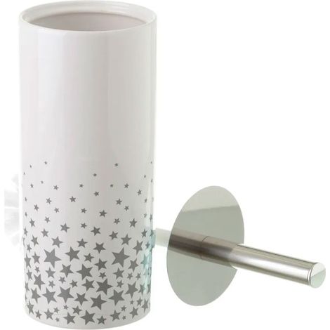 Brosse WC céramique blanc et étoiles grises (1/3)