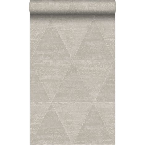 papier peint triangles métalliques vieillis, altérés et touchés argent chaud - Origin Wallcoverings (1/5)