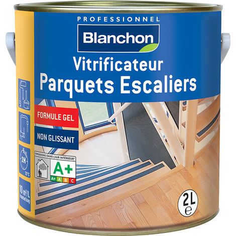 Blanchon – Vitrificateur parquet gel acrylique polyuréthane 1L – Finition satinée – Non glissant pour escaliers et surfaces en bois dur