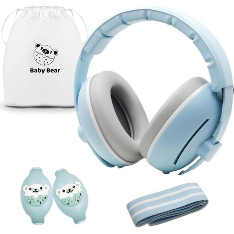 2 en 1 Casque Anti Bruit Pour Bébés et Tout-Petits Jusqu'à 48 Mois, Casque Anti Bruit Bébé Réglable avec Réduction de Bruit, Protection Auditive pour Bébés, pour Sommeil Voyages (1/5)
